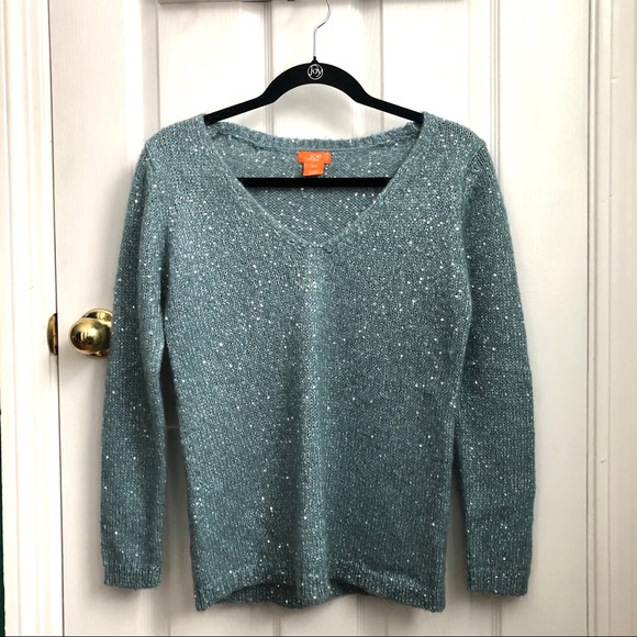 Joe Fresh Mint Blue Sparkly Sweater Small - Picture 13 of 14